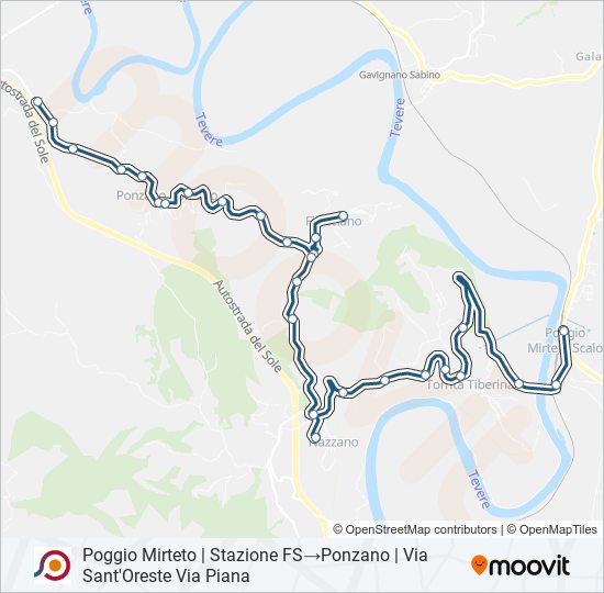 Percorso linea bus COTRAL