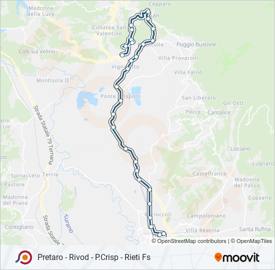 Percorso linea bus COTRAL