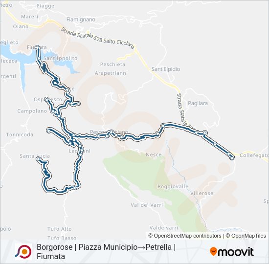 Percorso linea bus COTRAL