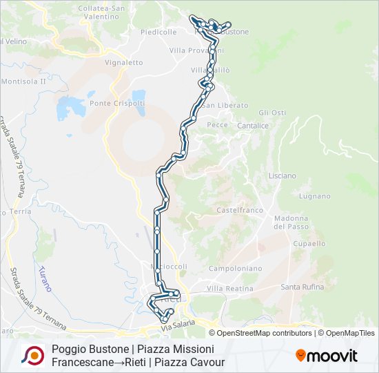 Percorso linea bus COTRAL