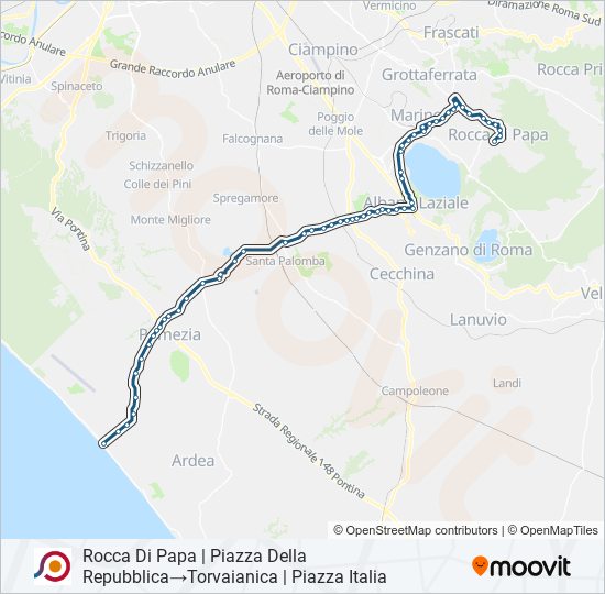 Percorso linea bus COTRAL