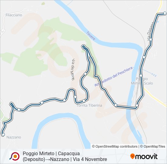 Percorso linea bus COTRAL