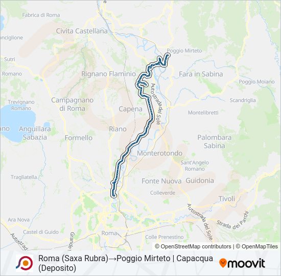 Percorso linea bus COTRAL