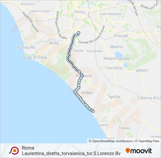 Percorso linea bus COTRAL