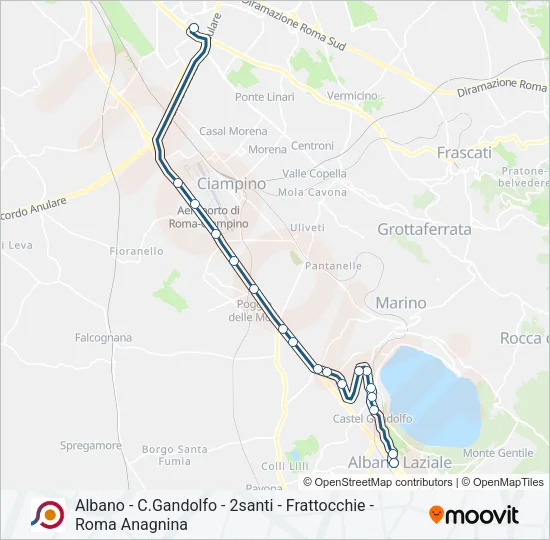 Percorso linea bus COTRAL