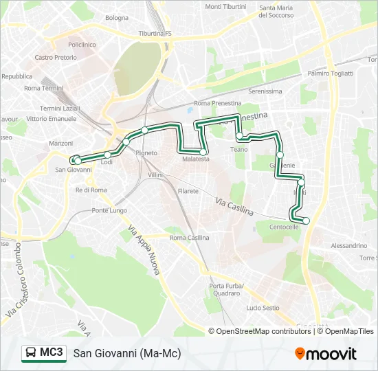 MC3 Bus Line Map