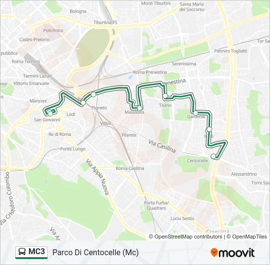 MC3 Bus Line Map