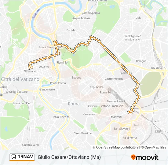 19NAV Bus Line Map