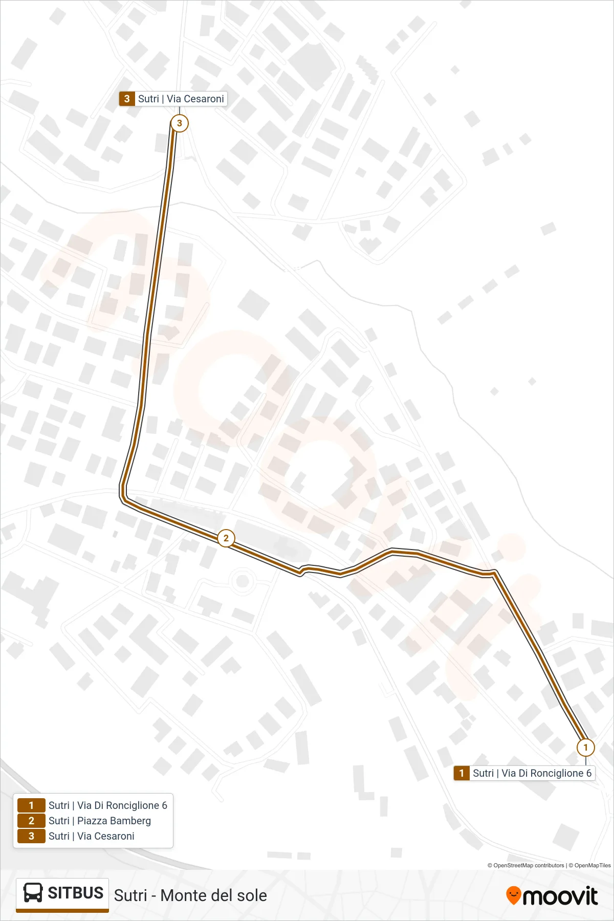Linea SITBUS bus (Sutri | Via Cesaroni) - Percorsi e fermate sulla mappa