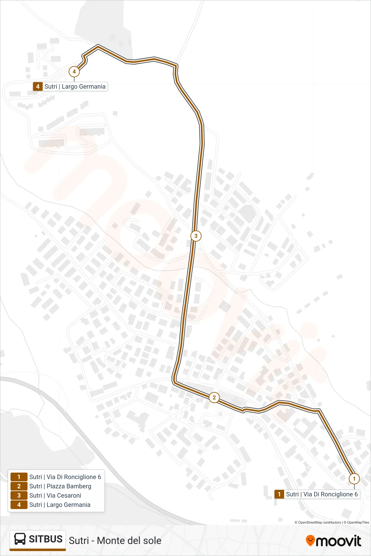 Linea SITBUS bus (Sutri | Largo Germania) - Percorsi e fermate sulla mappa