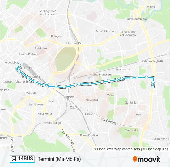 14BUS Bus Line Map