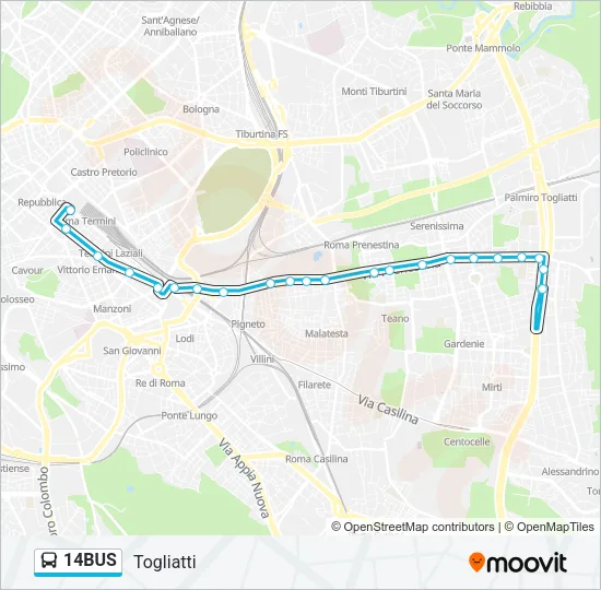 14BUS Bus Line Map