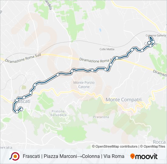 Percorso linea bus COTRAL