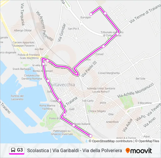 G3 Bus Line Map