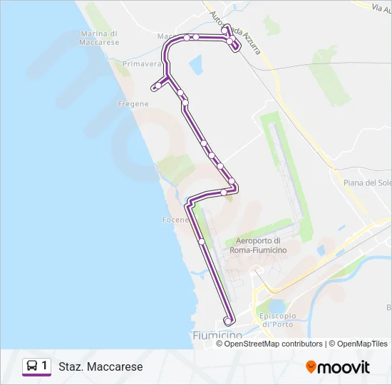 1 Bus Line Map