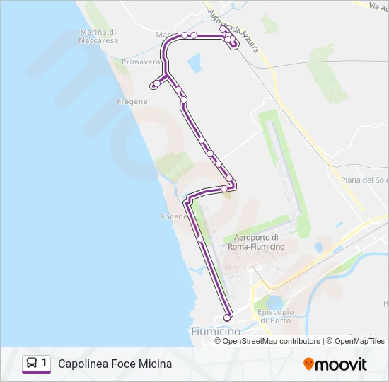 1 Bus Line Map