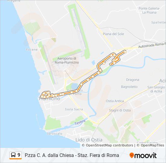 9 bus Line Map