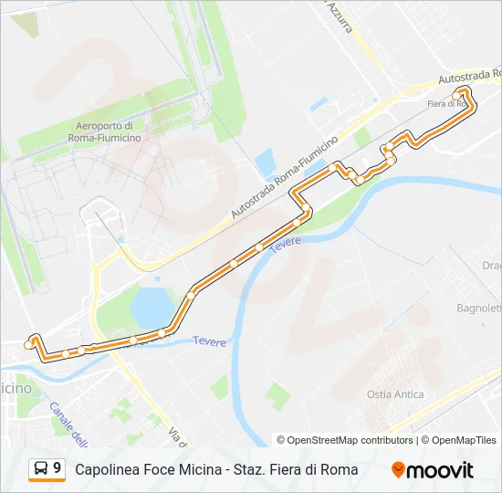 9 Bus Line Map