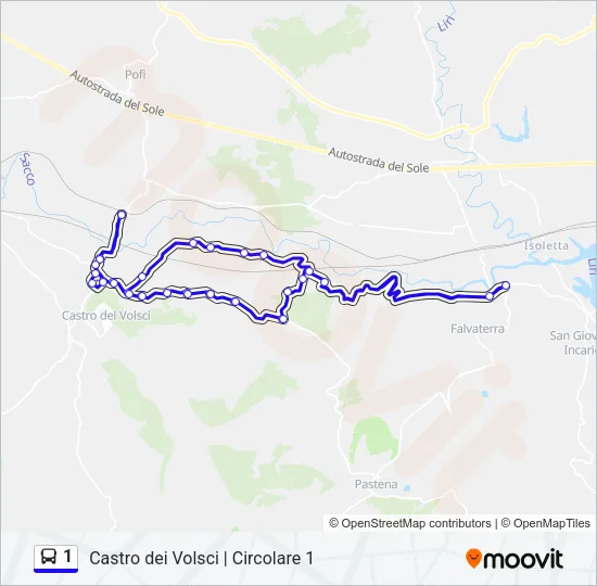 1 Bus Line Map