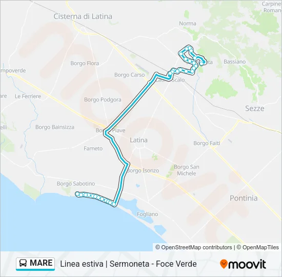 MARE Bus Line Map