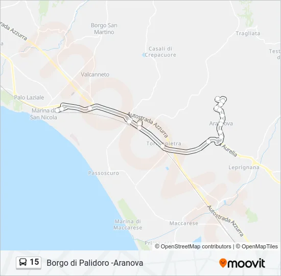 Percorso linea bus 15