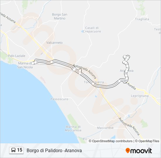 Percorso linea bus 15