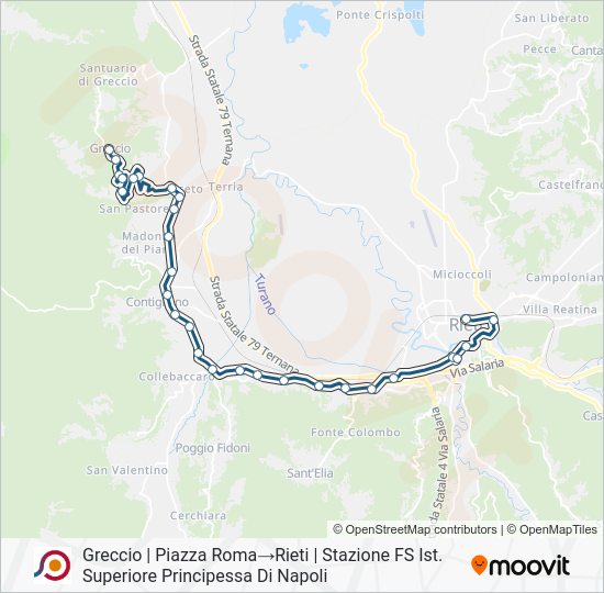 COTRAL Route: Schedules, Stops & Maps - Greccio | Piazza Roma→Rieti ...