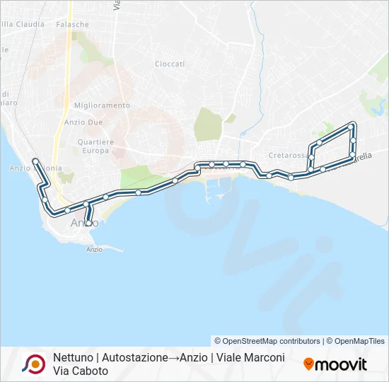 Percorso linea bus COTRAL