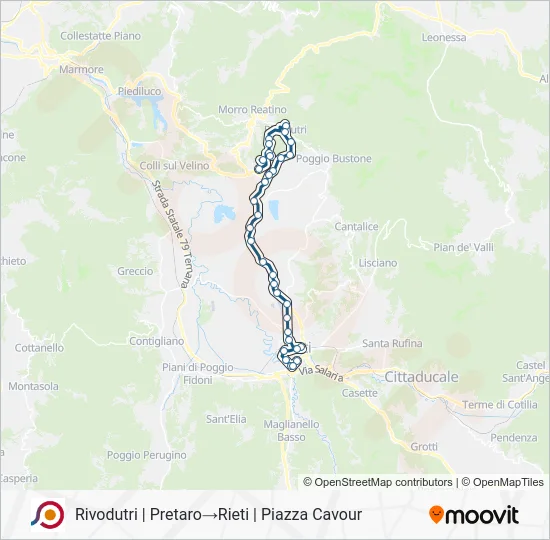 Percorso linea bus COTRAL