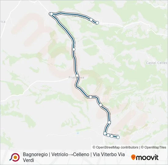 Percorso linea bus COTRAL