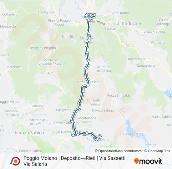 Percorso linea bus COTRAL