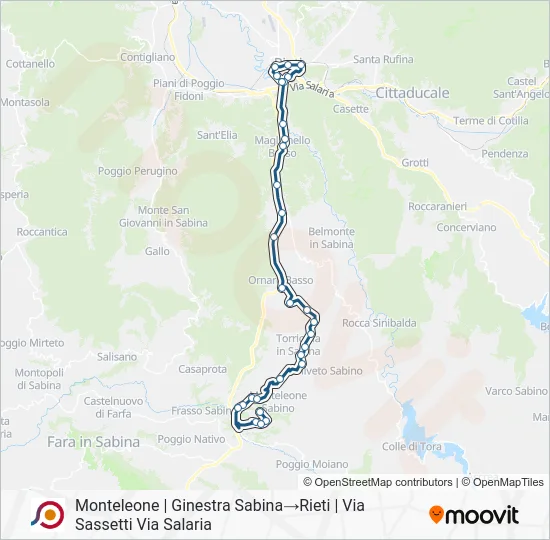 Percorso linea bus COTRAL