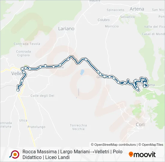 Percorso linea bus COTRAL