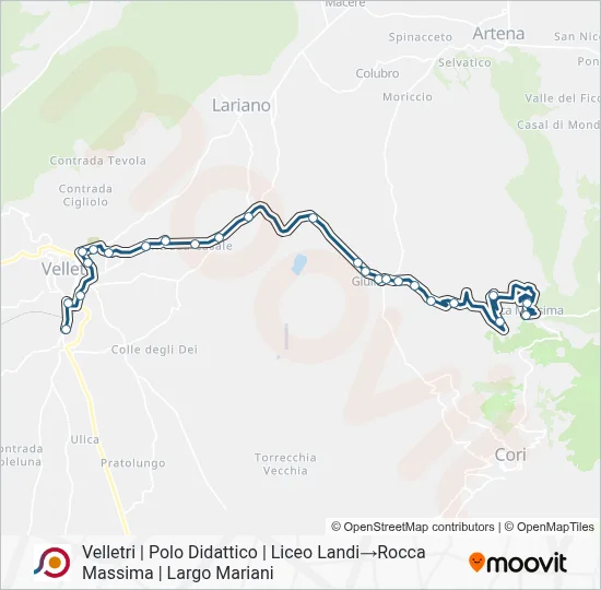 Percorso linea bus COTRAL
