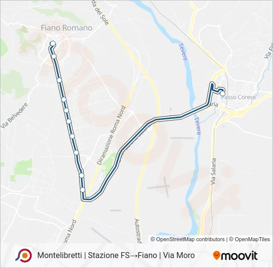Percorso linea bus COTRAL