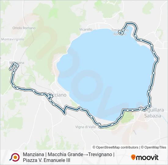 Percorso linea bus COTRAL