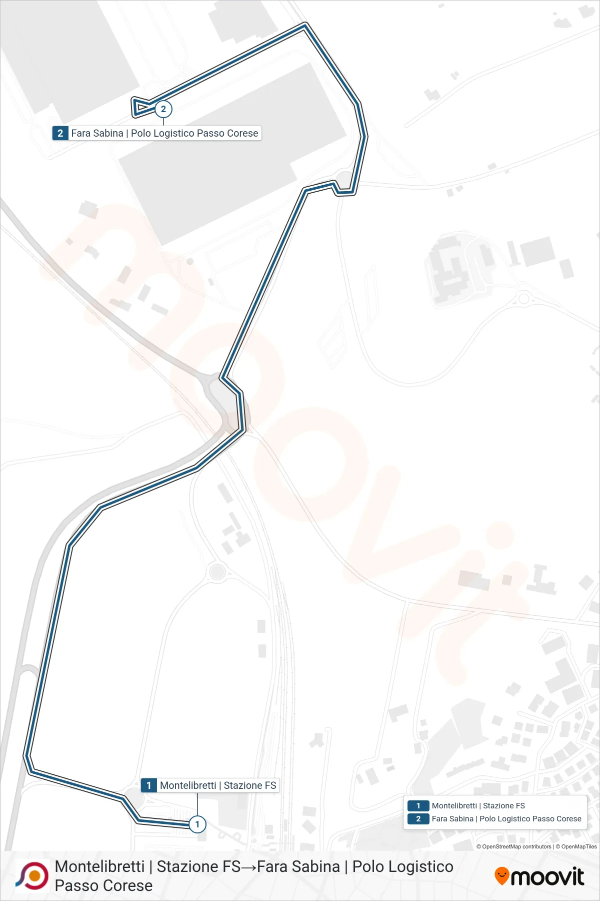 Linea COTRAL  bus (Montelibretti | Stazione FS‎→Fara Sabina | Polo Logistico Passo Corese) - Percorsi e fermate sulla mappa