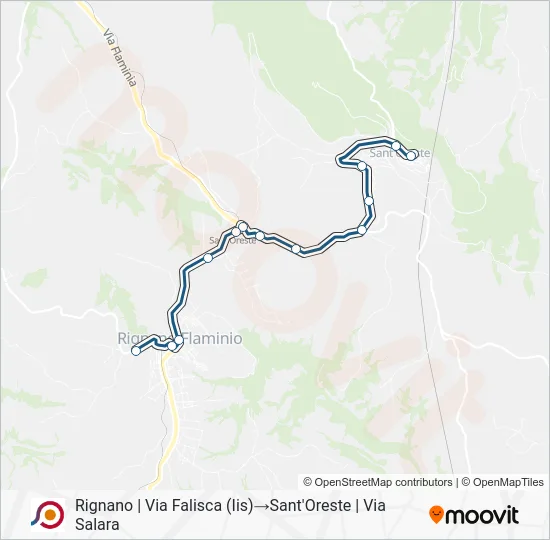 Percorso linea bus COTRAL