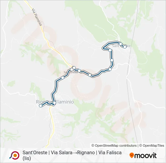 Percorso linea bus COTRAL
