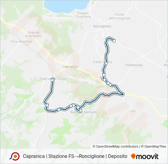 Percorso linea bus COTRAL