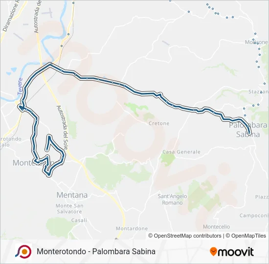 Percorso linea bus COTRAL