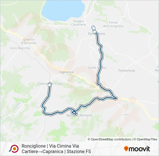 Percorso linea bus COTRAL