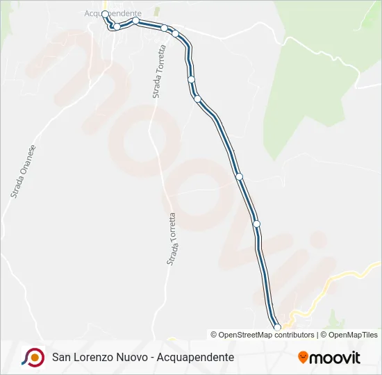 Percorso linea bus COTRAL