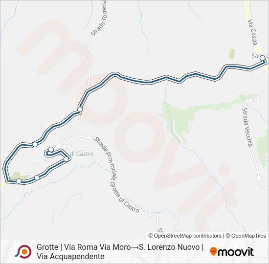 Percorso linea bus COTRAL