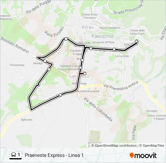 1 Bus Line Map