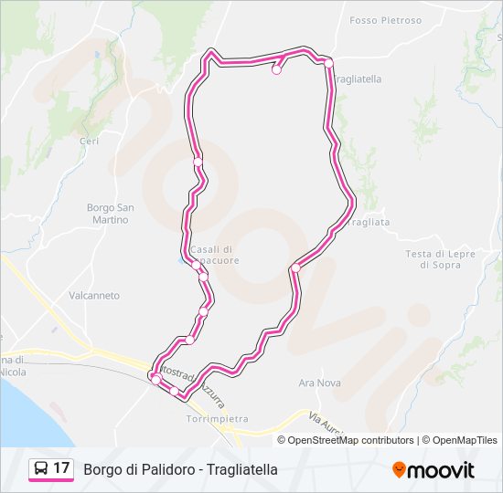 Percorso linea bus 17