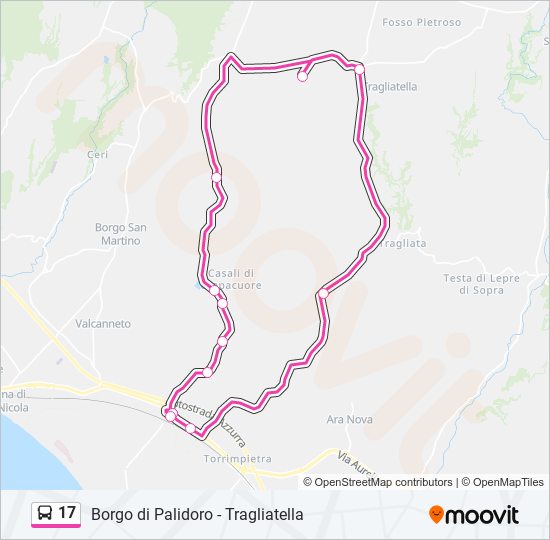 Percorso linea bus 17