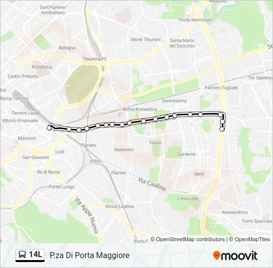 14L Bus Line Map