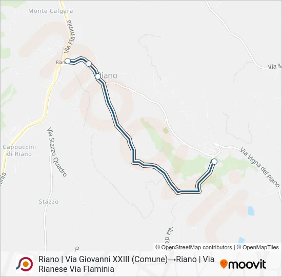 Percorso linea bus COTRAL