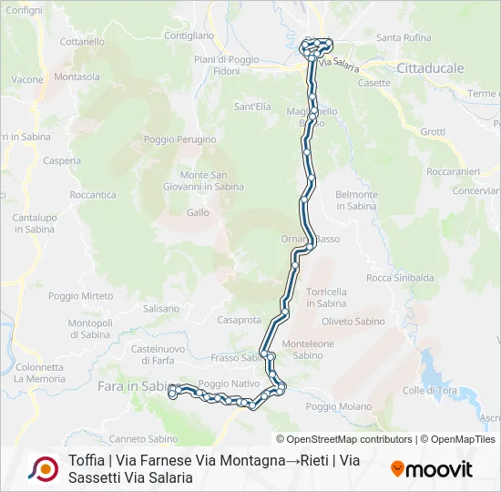 Percorso linea bus COTRAL
